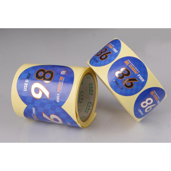 Printing manufacturer supplying custom logo silver PET PE vinyl round label rolls