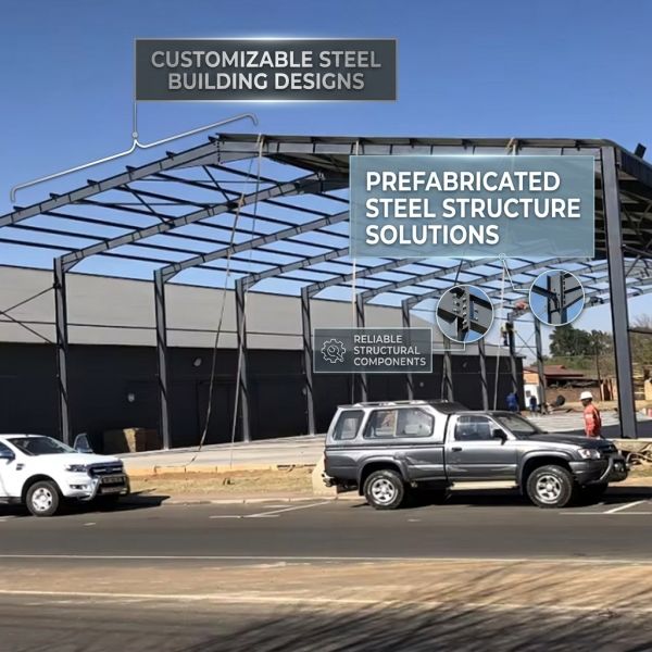 Roll-up Door Type Heavy Duty Steel Structure Featuring Outer Inner Gutter Down Pipe Drainage System Durable Construction