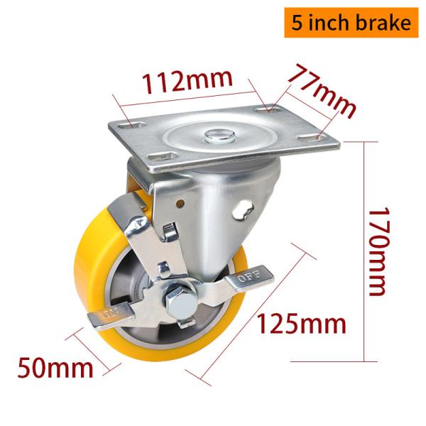 5 Inch Swivel Caster Wheels Heavy Duty Castors 125mm  775-86A