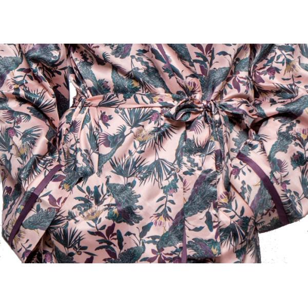 Winter Women'S Long Sleeve Satin Pajamas , Breathable Ladies Night Sleeping Dress