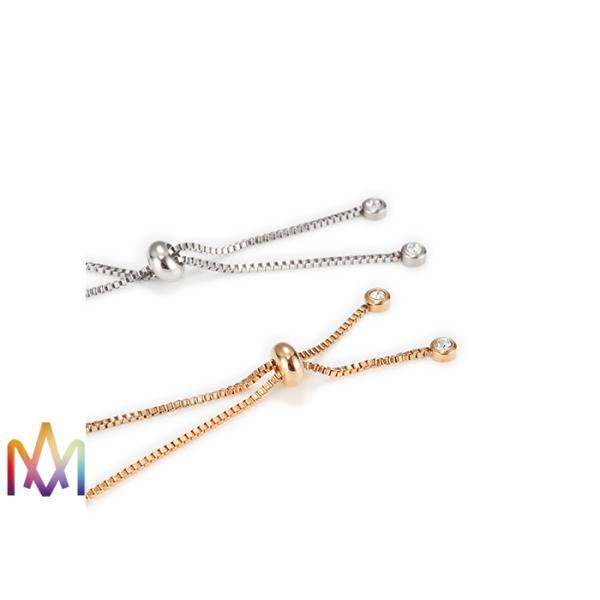 1mm Thickness Adjustable BoxChain Womens Engraved Bracelets