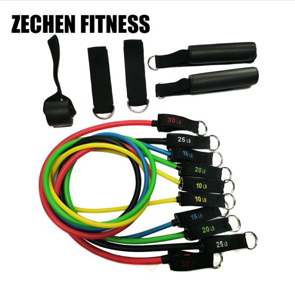 TPE 11pcs Resistance Bands Set Fitness Home Loop 1.2m Body Sport Resistance Tube Kit