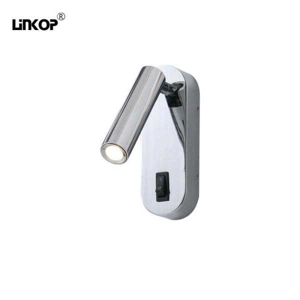 3w Cree Led Wall Light With Adjustable Angle Aluminum Silver Switch 3000k