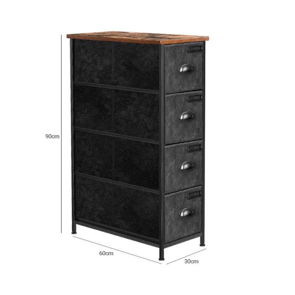 Narrow Small Storage Dresser, Fabric Drawer Dresser, Small Drawer Dresser for Bedroom, Industrial Dresser, ULVT04NH