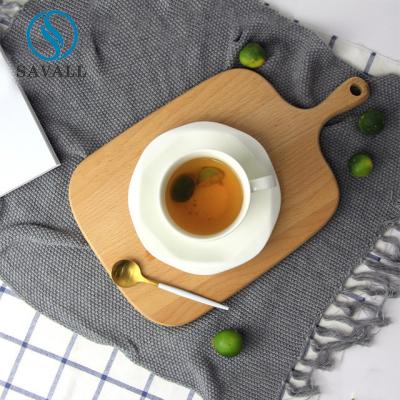 Banqueting Pure White Porcelain Cups And Saucers Fully Vitrified