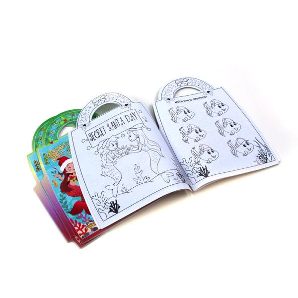 Coloring Book with Stickers for Children, mermaid purse book, Professional custom book printing