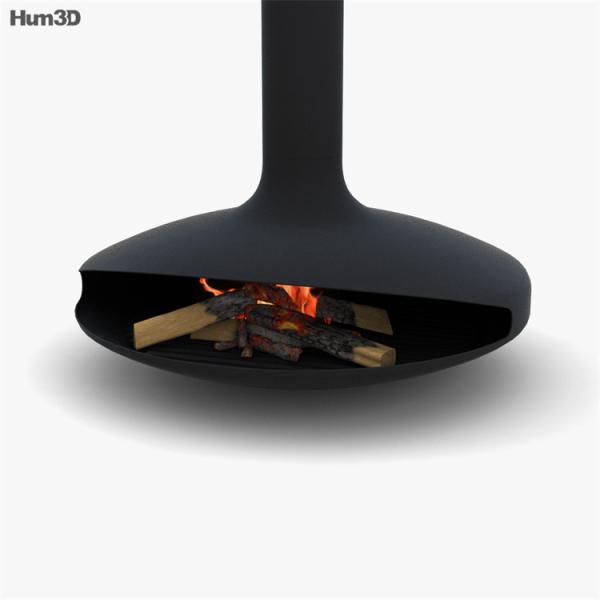 Suspended Freestanding Wood Burning Hanging Fireplace Modern