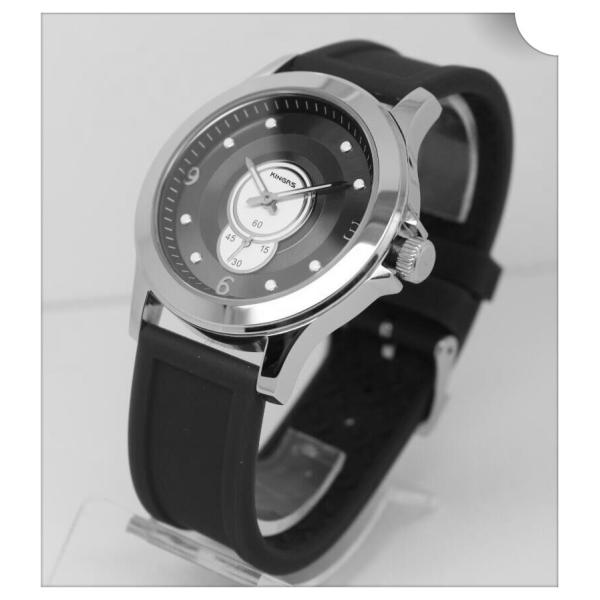 41mm round stainless steel case watch 5ATM water resisitant silicone band wrist watch