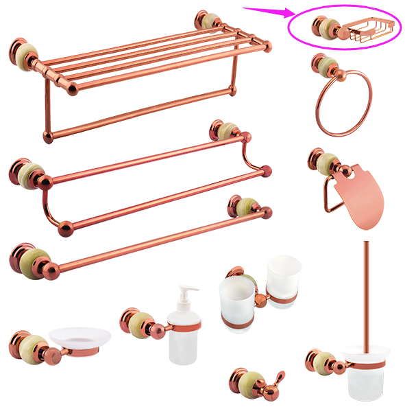 Аксессуары для ванной комнаты Стенная мыльная посуда латунь Розовое золото