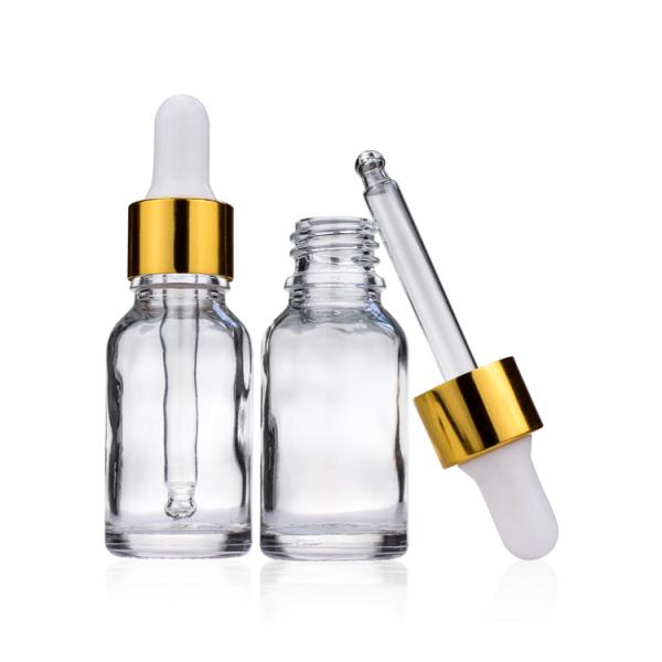 Empty 15ml 0.5oz Oil Dropper Glass Bottle Refill Portable Clear Bottle