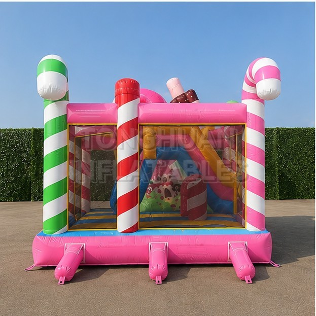 Commercial Candy Theme Inflatable Bounce House for Birthday Parties Event Rentals Family Entertainment Centers and Indoor Play Areas