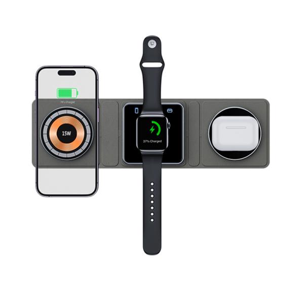 Multi-functional 15W/10W Wireless Charger for Apple and Samsung , X8 Foldable Mobile Phone Charger