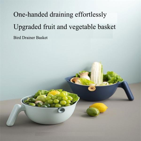 Restaurant Double Layer Detachable Rotating Drainage Basket Plastic Bird Drain Basket