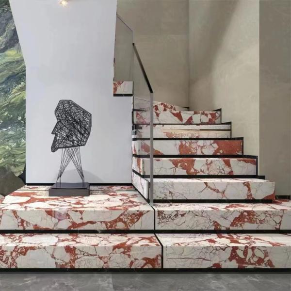 Natural Personalized Italian Bvlgari Pink Marble Slab Pink Marble Flooring