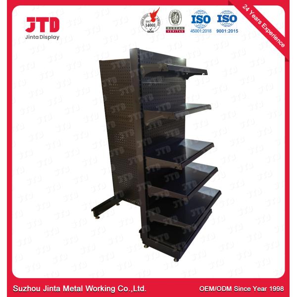 Магазин гондолы супермаркета металла включает черный цвет в набор отложенных изменений