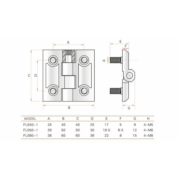 Power Electrical Cabinet Accessories Zinc Alloy Hinge Metal Hinge