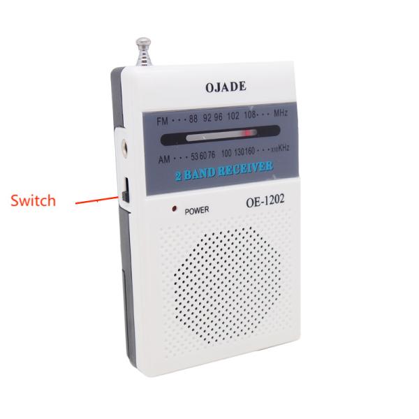 ABS Pocket Am Fm Radio Construído em alto-falante Construído em antena Compacto Am Fm Radio 3.5mm jack