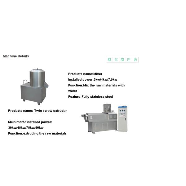 Fish Food Production Line Siemens Main Motor Stainless Steel Material