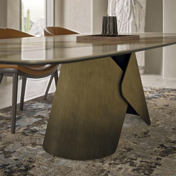 Modern Luxury Nordic Home Restaurant Dining Room Furniture Set Metal Legs Marble Top Rectangle Dining Table