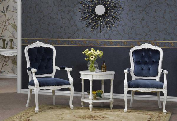 Italian Modern Classic Leisure Armchair Solid Wood Carved Elegant Princess Chair