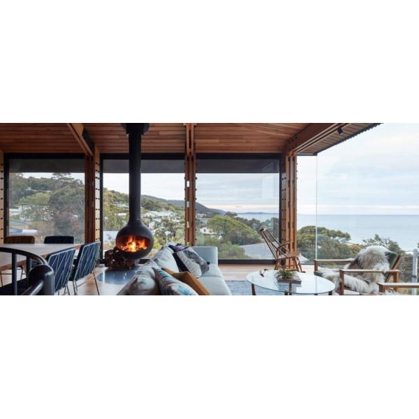 600 мм Роскошный Современный Черный Вращающийся Сферический Подвесной Дровяной Камин