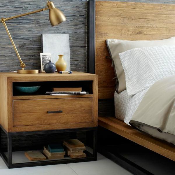 Solid Wood Hotel Bedside Table Nightstand With Drawer And Shelf