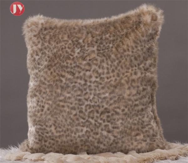 leopard Faux Fur throw Pillow Knitted Decorative Custom Logo 45*45cm Household