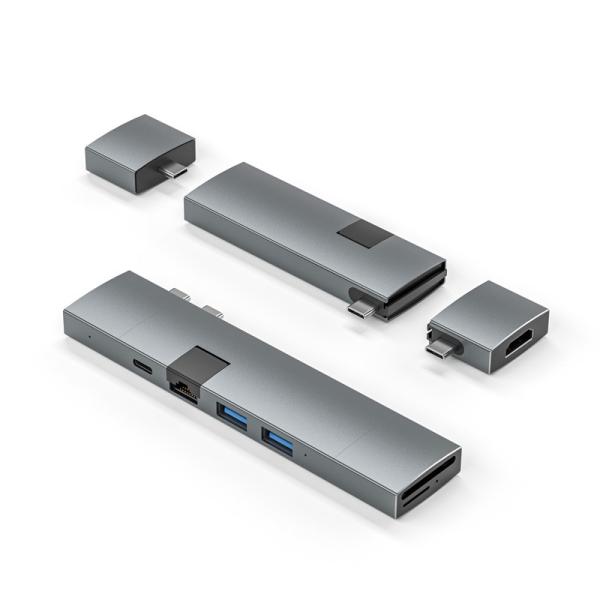 Hub multiport 8 en 2 pour MacBook Air Pro avec double USB C compatible Thunderbolt