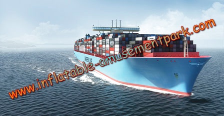 0.9mm PVC Tarpaulin Crooked Inflatable Amusement Park  For Water Sports