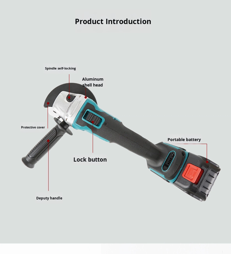 High Performance Rechargeable Brushless Electric Angle Grinder for DIY and Industrial Use