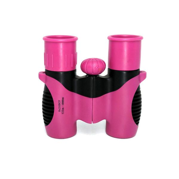 Shockproof Bird Watching 8x21 Kids Binoculars Plastic Pink Binoculars For Star Gazing