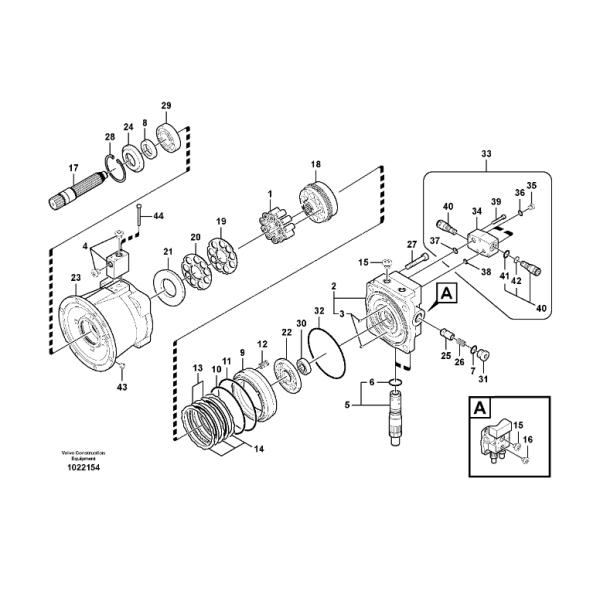 Части экскаватора EC210B EC210C EC210 M5X130CHB Колебательный двигатель VOE14552686 для Volvo