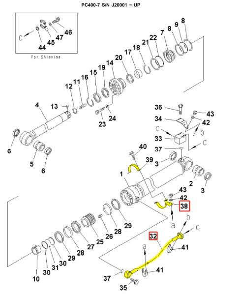 PC400 PC450 Excavator Hydraulic Distribution Valve Iron Pipe For Energy Mining