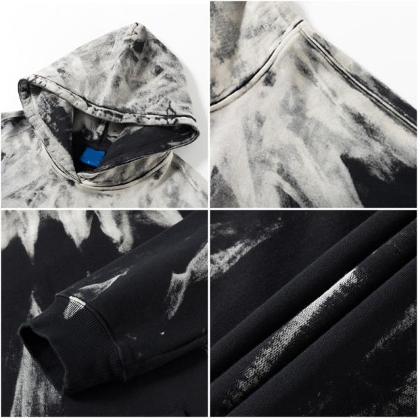 Camisola de algodão pesado com capuz 3D Impressão Puff Inverno Graffiti Gradiente Pullover Homens Mulheres