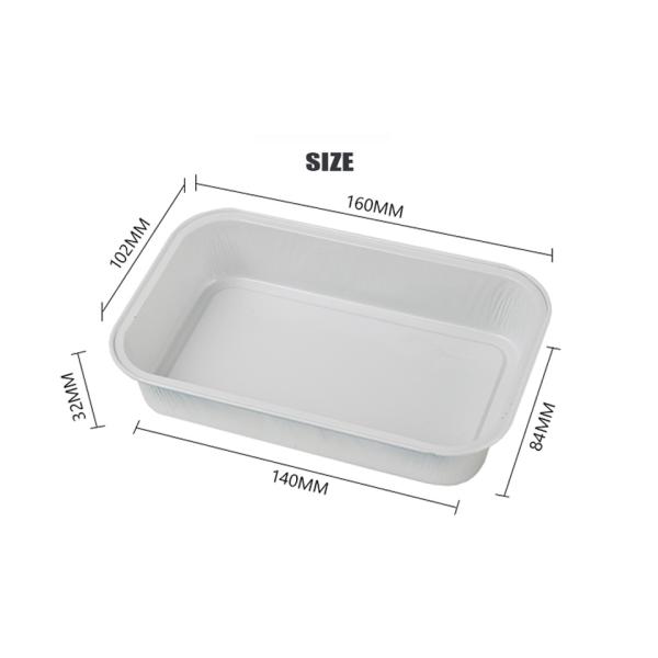 350ml Rectangle Disposable Airline Food Service Aluminum Foil Container With Lid