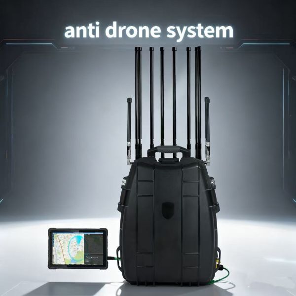 100-2000m 380W Portable UAV Jammer With 2.4G 5.2G 5.8G 24V 25AH Battery