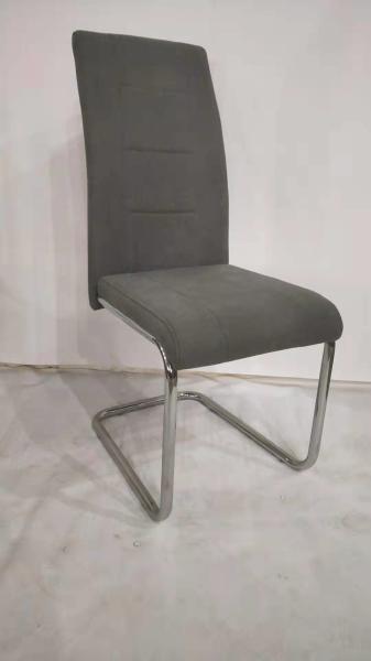 Stackable Grey Fabric Dining Room Chairs Leather Metal Leg Kitchen Steel Pipe