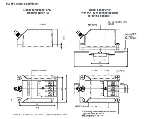 Proximity Measurement System IQS450 204-450-000-002 A3-B23-H05-I1 Signal Conditioner