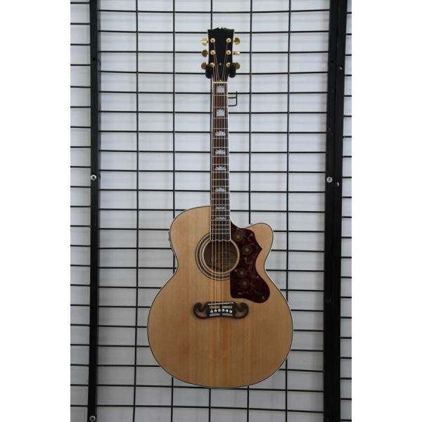 Free shipping China handmade J2002 nature cut away electric acoustic guitar