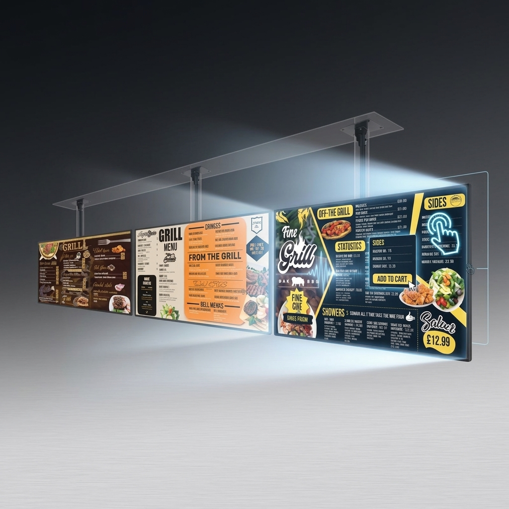 QM-5515GPW 55 Inch 4K Touch Screen Digital Menu Board Self Ordering Display for Fast Food Restaurant
