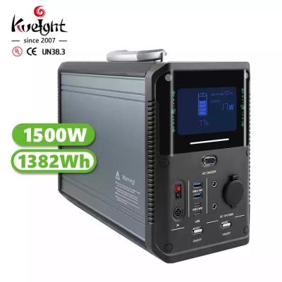 Banco do poder de Ion Power Station Solar Generators Lifepo4 do lítio de Lifepo4 1500w
