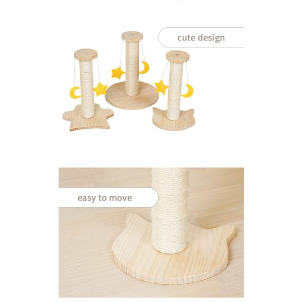 Stylish Wooden Cat Scratch Tree for Kitten Sisal Style and Multi-level Design