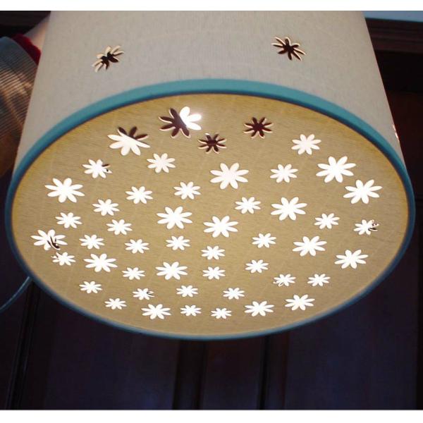 Blue Trim TC Star White Laser Cut Lampshade Removable Cover