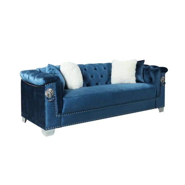 Wholesale Custom Living Room Furniture Chesterfield Tufted Velvet Fabric Sofa Set 1+2+3 Seater  Living Room Sofa