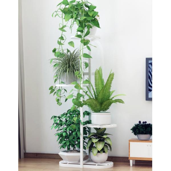 4 Tier Plant Stand Flower Pot Rack , Wrought Iron Corridor Plant Rack