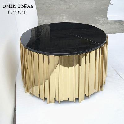 tabela luxuosa do centro da sala de visitas de 45x57cm para Sofa Round Side Metal Base preto