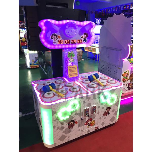 Luxury Led Light &Sticker Hit Frog 2 Players Hit hammer arcade machine ticket coin machine