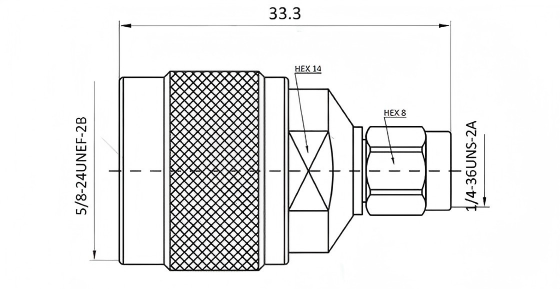 N Male To  RPSMA-JJ  Adapter Straight Connector 50 Ohm For Telecom & Test Equipment