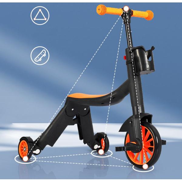 Outdoor Sports 3 Wheel Bike Scooter Multifunctional 3 In 1 Scooter