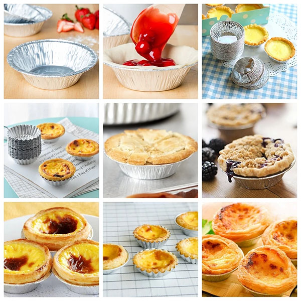 Disposable Tart Pans Mini Tart Cup Apple Round Mold Tray Tins